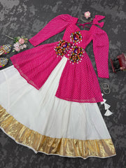 Gorgeous Pink Georgette With Codi Work Lehenga Choli