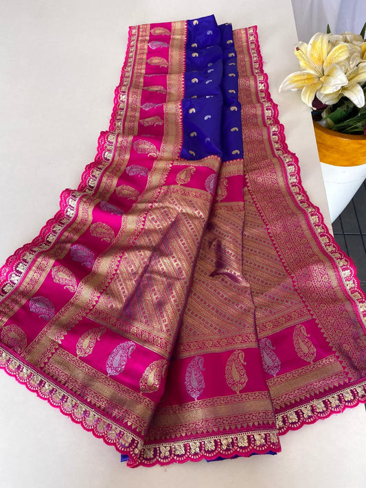 Festive Wear Blue Color Paithani Silk Saree