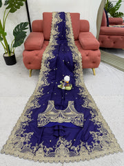 Function Wear Rangoli Silk Navy Blue Color Saree