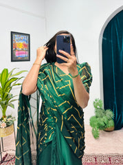 Adorable Rangoli Green Color Gown