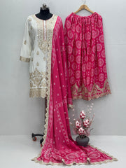 Embroidered Sequence Work Pink Color Sharara Sui