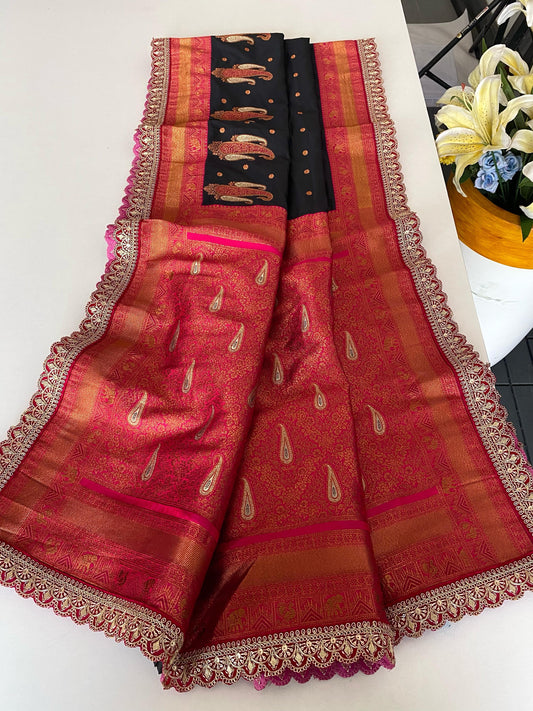 Lovely Paithani Silk Black Color Saree