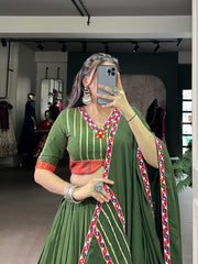 Lovely Pink Rayon Mirror Work Lehenga Choli