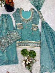 Innovative Fendy Silk Mirror Work Sharara Palazzo Set