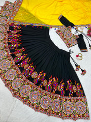 Designer Black Color Navratri Lehenga Choli Set