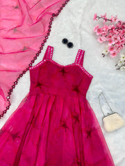 Superhit Digital Printed Pink Color Anarkali Suit