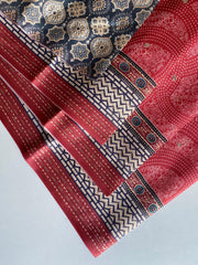Classic Bandhani Prints Red Color Saree