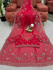 Wedding & Party Wear Tibby Silk Pink Color Designer Saree