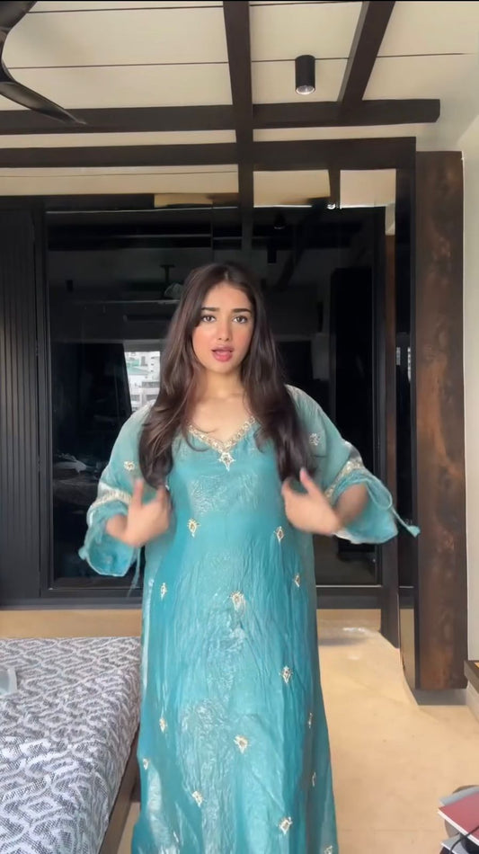 Stunning Sky Blue Color Salwar Suit