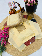 Exclusive Goldy Crazy Cream Color Saree