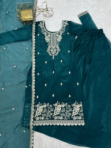 Captivating Sequence Work Pink Sharara Suit