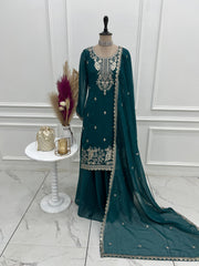 Captivating Sequence Work Pink Sharara Suit