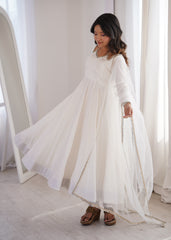Attractive Roman silk with Lace Work Anarkali