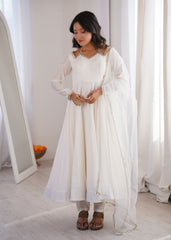 Attractive Roman silk with Lace Work Anarkali