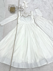 Attractive Roman silk with Lace Work Anarkali