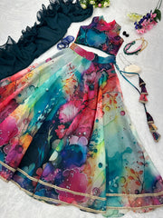 Wonderful Multi Color Digital Printed lehenga Choli