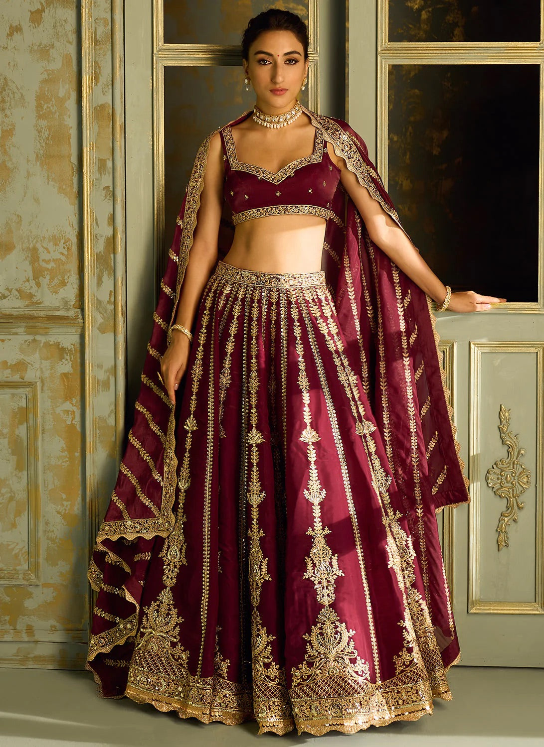 Bridal Wear Kasturi Silk Maroon Color Heavy Lehenga Choli