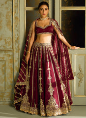 Bridal Wear Kasturi Silk Maroon Color Heavy Lehenga Choli