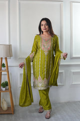 Good Looking Green Color Sequence Work Salwar Suit