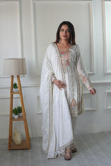 Good Looking White Color Sequence Work Salwar Suit
