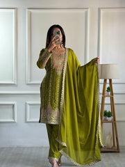 Good Looking Green Color Sequence Work Salwar Suit