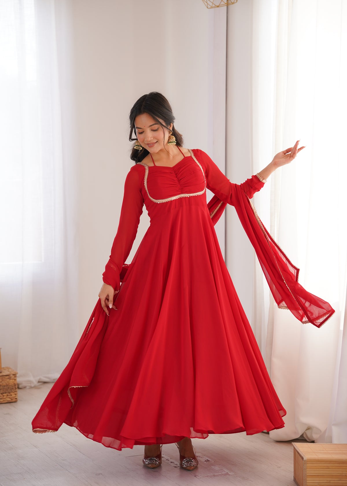 Amazing Georgette with Designer Work Gown