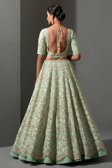 Fabulous Pista color Mulberry silk lehenga Choli