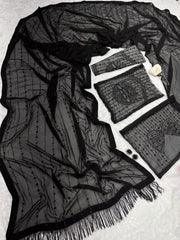 Beautiful  Black Color Sequence Embroidery Work Saree