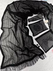 Beautiful  Black Color Sequence Embroidery Work Saree