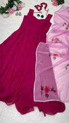 Pink Color Huge Flair Anarkali Gown