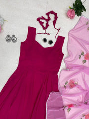 Pink Color Huge Flair Anarkali Gown