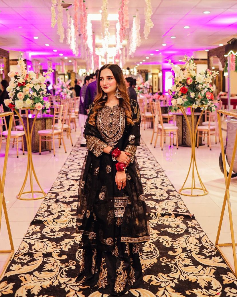 Adorable Embroidery Work Black Color Sharara Suit