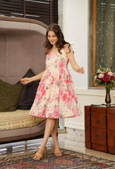 Amazing Off White Color Multi Flower Print Frock