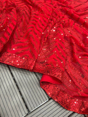 Outstanding Red Color Sequence Work Saree