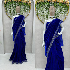 Peaceful  Blue Color Thread with Sequence Saree