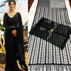 Fantastic  Sequence Work Mono Net Saree