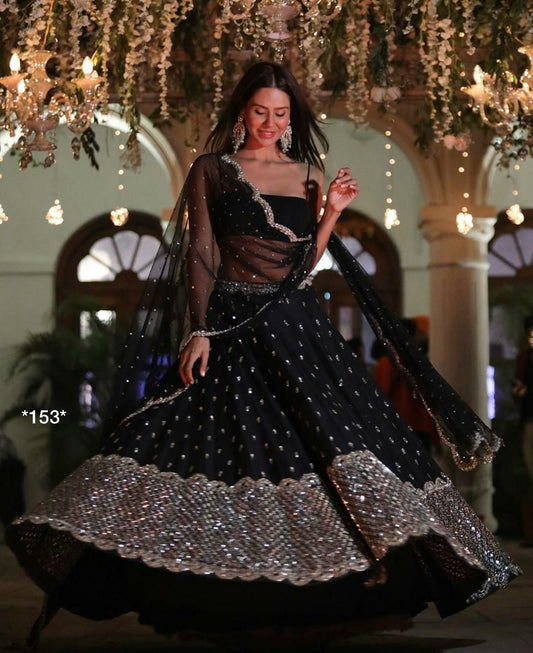 Amezing Black Colour Sequence Work  Lehenga Choli