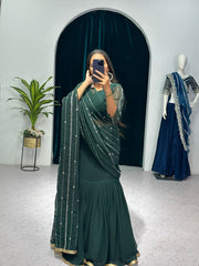 Fashionable  Green Color Lehenga Saree