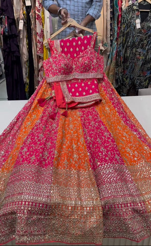 Wedding Wear Pink  Color Shade Heavy Lehenga Choli