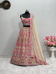 Admiring Cream Color Sequence Embroidered Lehenga Choli