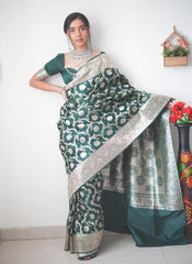 Stylish Green Color  Ready To Wear saree