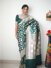 Stylish Green Color  Ready To Wear saree