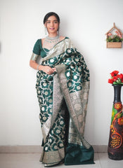 Stylish Green Color  Ready To Wear saree