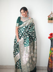 Stylish Green Color  Ready To Wear saree