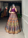 Shining Wine Color Banarasi silk Zari Weaving Work Lehenga Choli