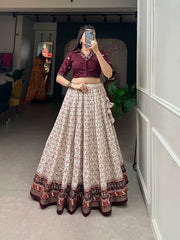 Marvelous  Cotton Patola With Foil Print Lehenga Choli