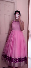 Glorious  Pink Color Real Mirror And Fancy Digital Pint Gown