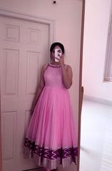 Glorious  Pink Color Real Mirror And Fancy Digital Pint Gown