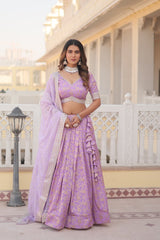 Occasion Wear Jacquard Pink Color Lehenga Choli