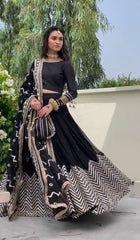 Embroidery Work Black Color Exclusive Lehenga Choli